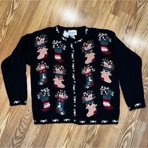 NEW‎ Carly St. Claire Embroidered Holiday Sweater size M